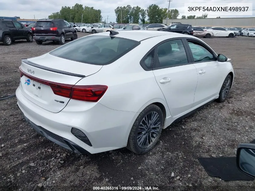 2022 Kia Forte Gt-Line VIN: 3KPF54ADXNE498937 Lot: 40265316