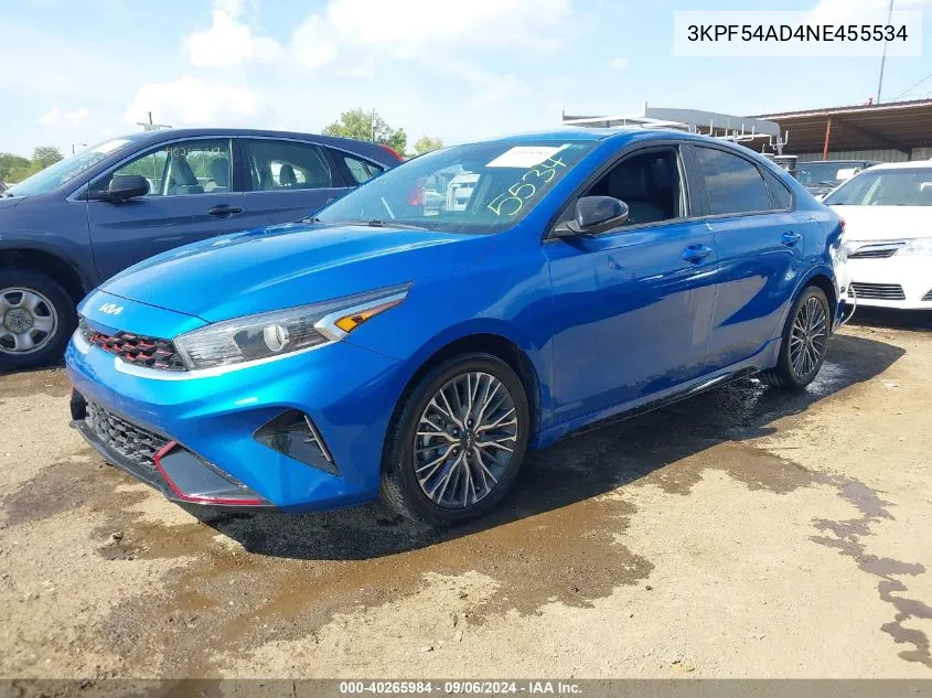 2022 Kia Forte Gt-Line VIN: 3KPF54AD4NE455534 Lot: 40265984