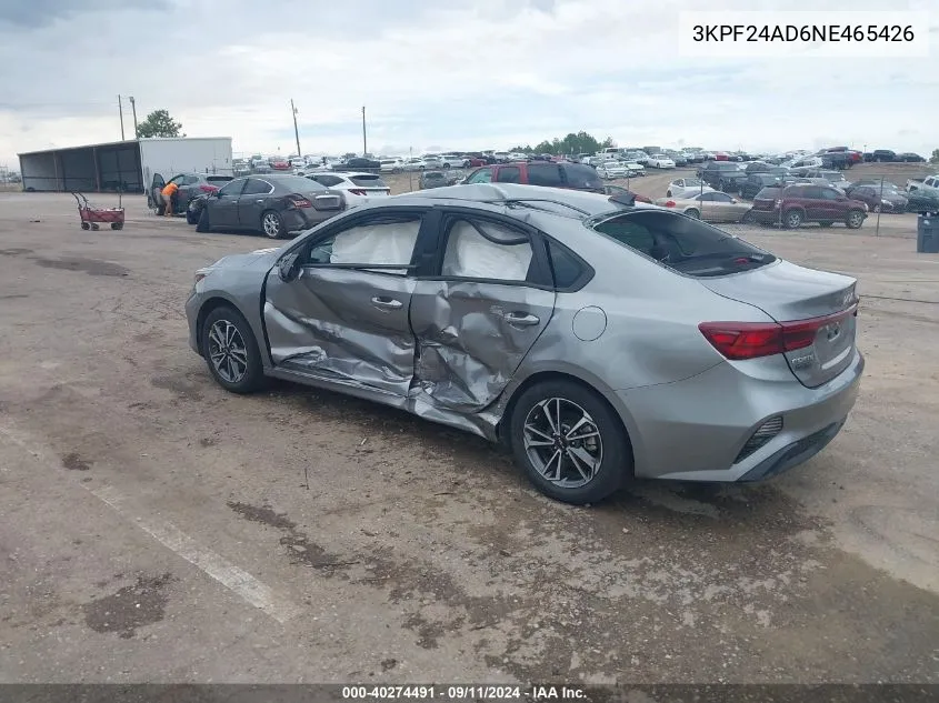 2022 Kia Forte Lxs VIN: 3KPF24AD6NE465426 Lot: 40274491