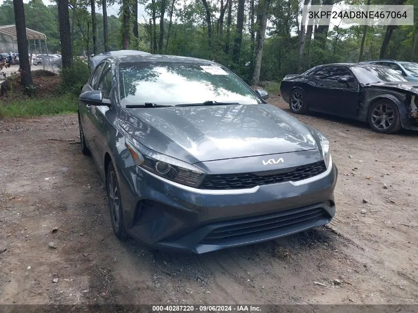 2022 Kia Forte Lxs VIN: 3KPF24AD8NE467064 Lot: 40287220