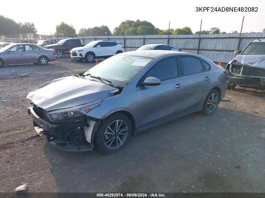 2022 Kia Forte Lxs VIN: 3KPF24AD8NE482082 Lot: 40292974