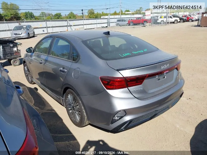 3KPF54AD8NE424514 2022 Kia Forte Gt Line