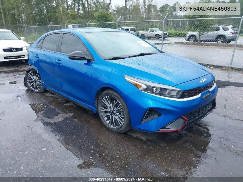 2022 Kia Forte Gt-Line VIN: 3KPF54AD4NE450303 Lot: 40297547