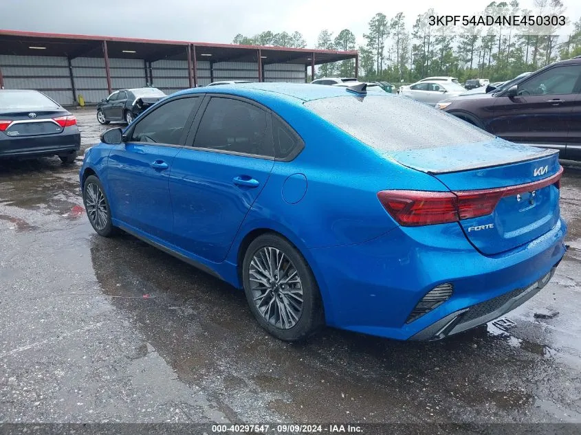 2022 Kia Forte Gt-Line VIN: 3KPF54AD4NE450303 Lot: 40297547