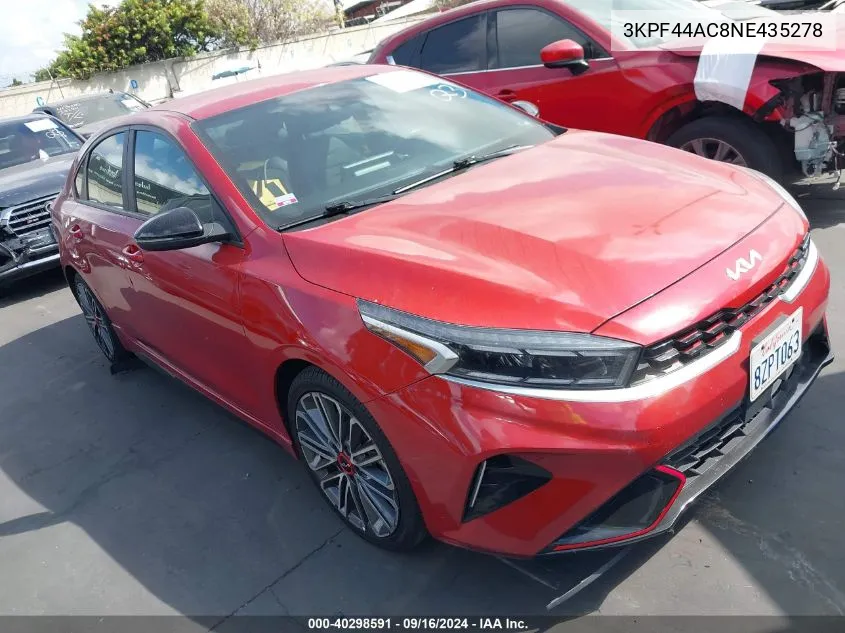 2022 Kia Forte Gt VIN: 3KPF44AC8NE435278 Lot: 40298591