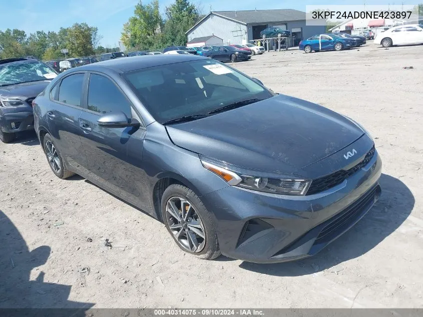 2022 Kia Forte Lxs VIN: 3KPF24AD0NE423897 Lot: 40314075