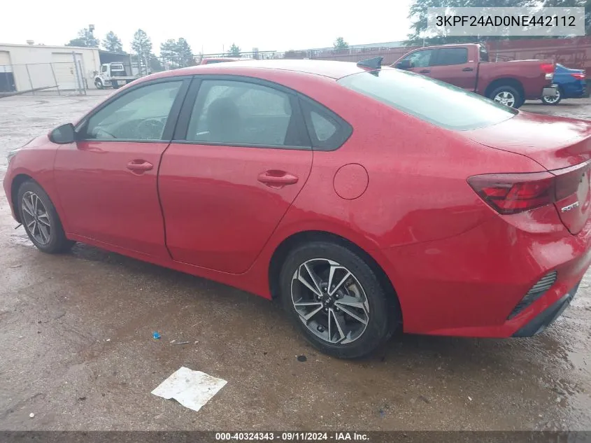 3KPF24AD0NE442112 2022 Kia Forte Lxs