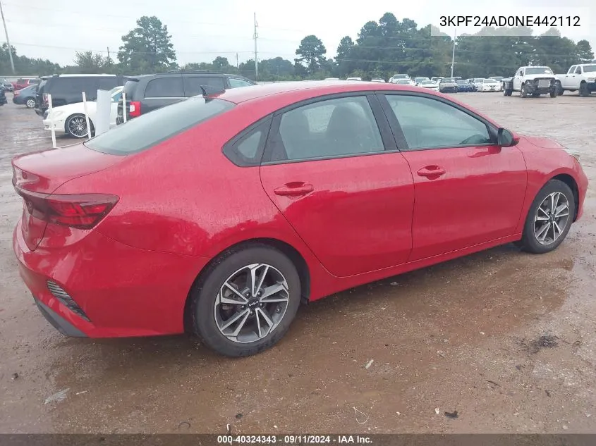 3KPF24AD0NE442112 2022 Kia Forte Lxs