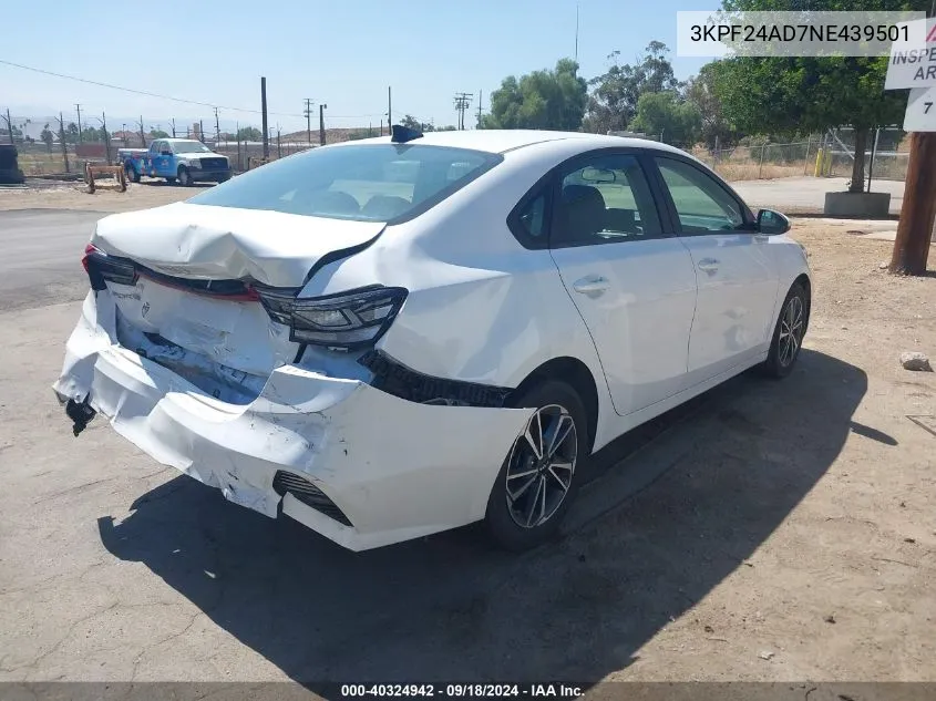 2022 Kia Forte Lxs VIN: 3KPF24AD7NE439501 Lot: 40324942