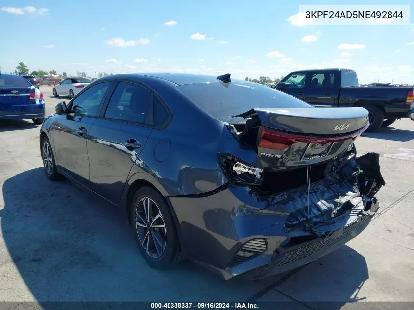 2022 Kia Forte Lxs VIN: 3KPF24AD5NE492844 Lot: 40338337