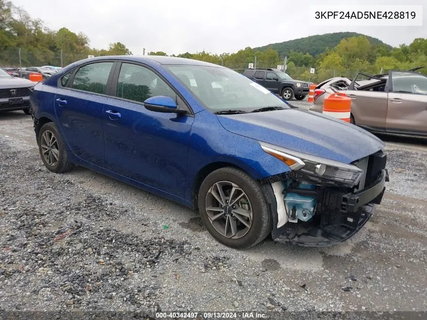 2022 Kia Forte Fe/Lxs VIN: 3KPF24AD5NE428819 Lot: 40342497