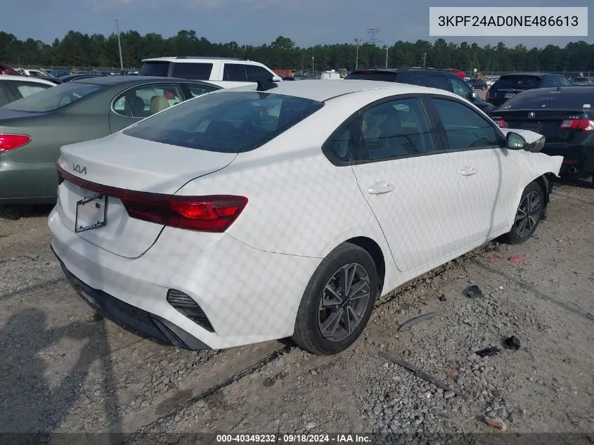 2022 Kia Forte Fe/Lxs VIN: 3KPF24AD0NE486613 Lot: 40349232