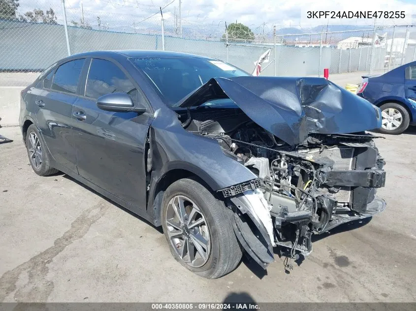 2022 Kia Forte Lxs VIN: 3KPF24AD4NE478255 Lot: 40350805