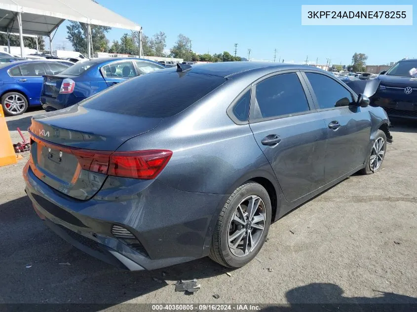 2022 Kia Forte Lxs VIN: 3KPF24AD4NE478255 Lot: 40350805