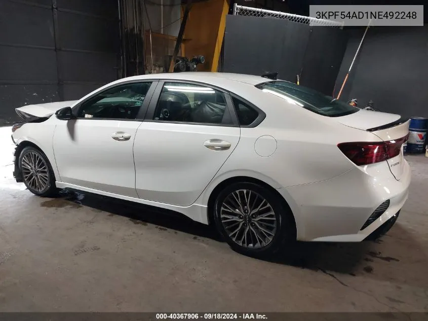 2022 Kia Forte Gt-Line VIN: 3KPF54AD1NE492248 Lot: 40367906