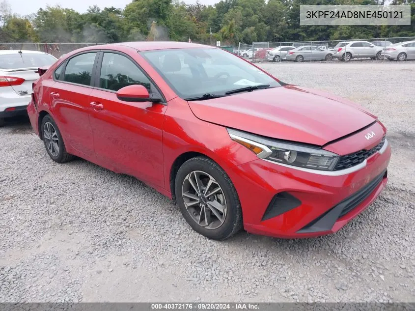 2022 Kia Forte Lxs VIN: 3KPF24AD8NE450121 Lot: 40372176