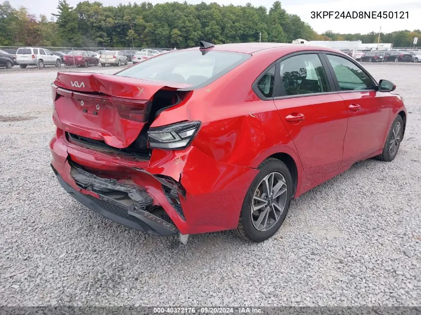 2022 Kia Forte Lxs VIN: 3KPF24AD8NE450121 Lot: 40372176