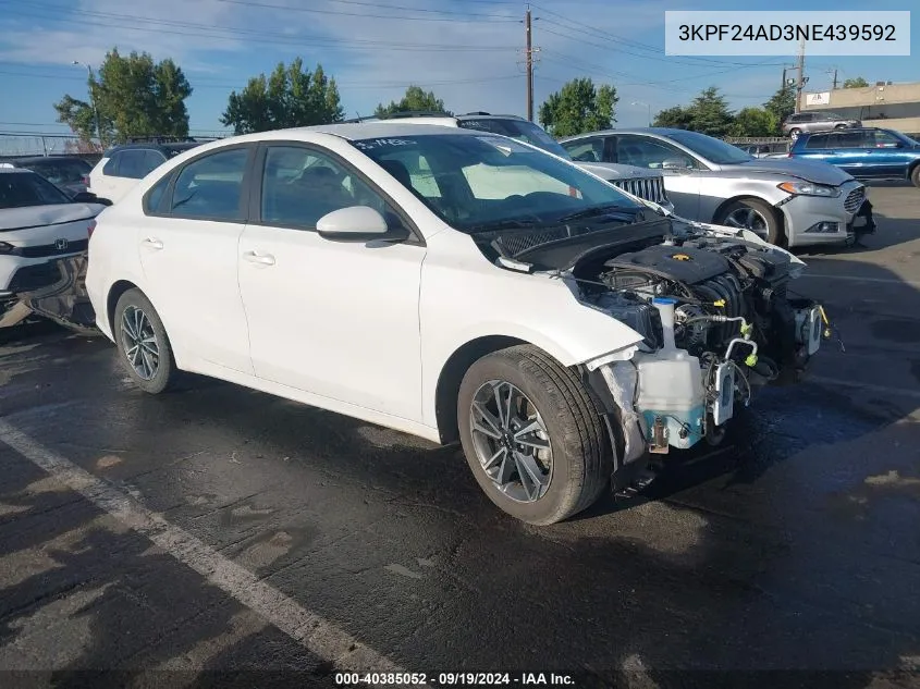 2022 Kia Forte Lxs VIN: 3KPF24AD3NE439592 Lot: 40385052