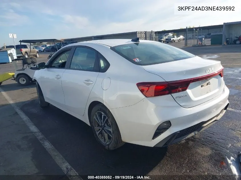 2022 Kia Forte Lxs VIN: 3KPF24AD3NE439592 Lot: 40385052