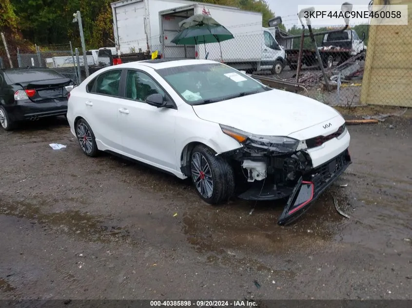 2022 Kia Forte Gt VIN: 3KPF44AC9NE460058 Lot: 40385898