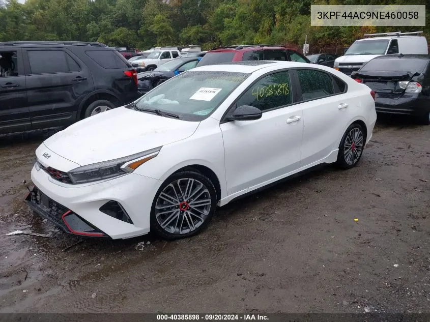 2022 Kia Forte Gt VIN: 3KPF44AC9NE460058 Lot: 40385898