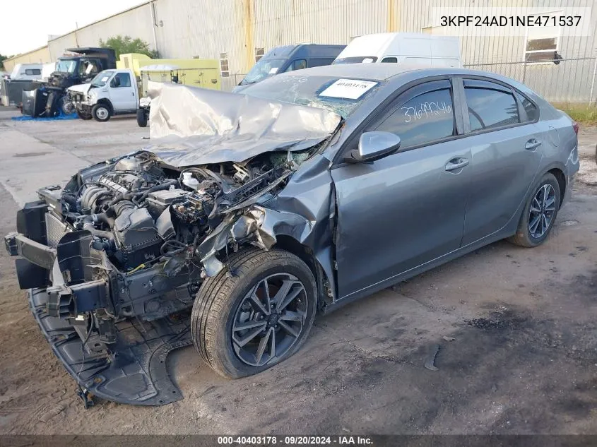 2022 Kia Forte Lxs VIN: 3KPF24AD1NE471537 Lot: 40403178