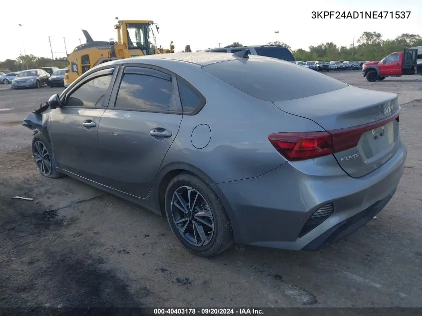 2022 Kia Forte Lxs VIN: 3KPF24AD1NE471537 Lot: 40403178