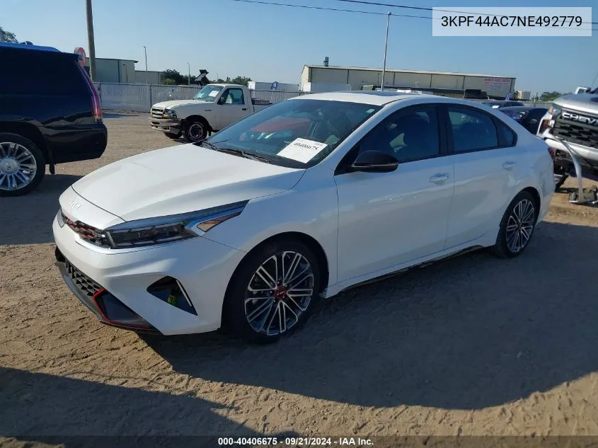 2022 Kia Forte Gt Manual VIN: 3KPF44AC7NE492779 Lot: 40406675