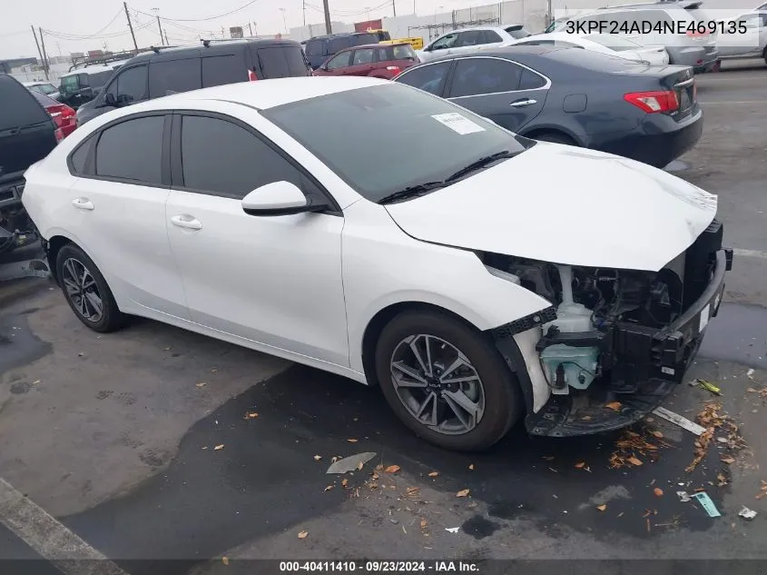 2022 Kia Forte Lxs VIN: 3KPF24AD4NE469135 Lot: 40411410