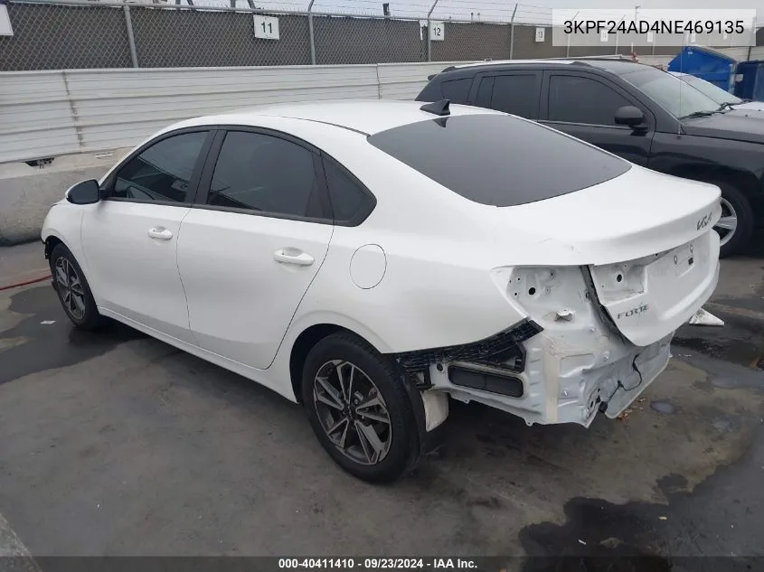 2022 Kia Forte Lxs VIN: 3KPF24AD4NE469135 Lot: 40411410