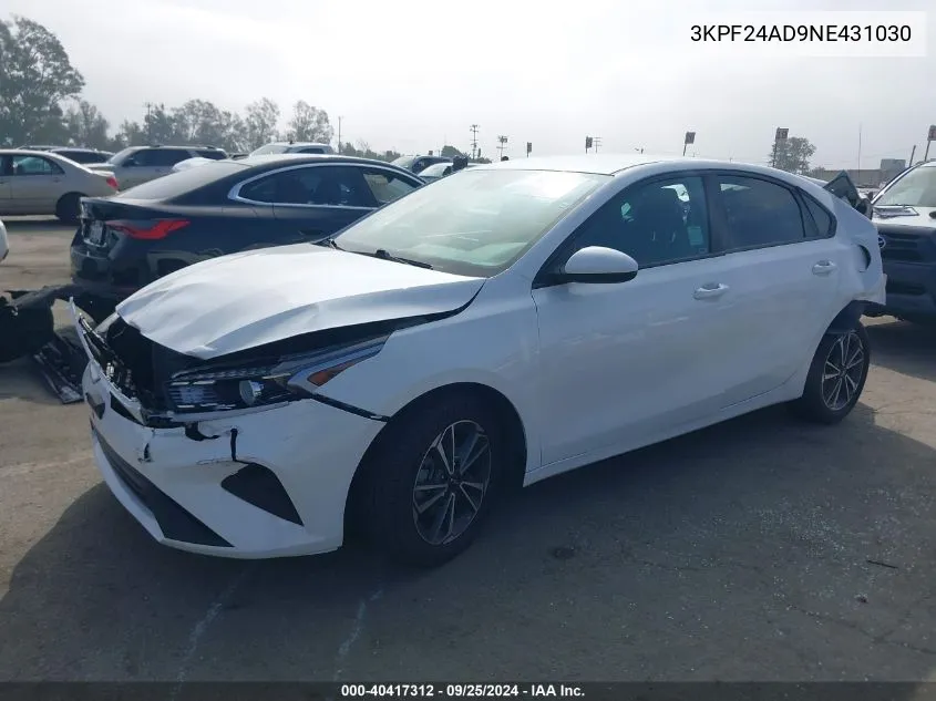 2022 Kia Forte Lxs VIN: 3KPF24AD9NE431030 Lot: 40417312