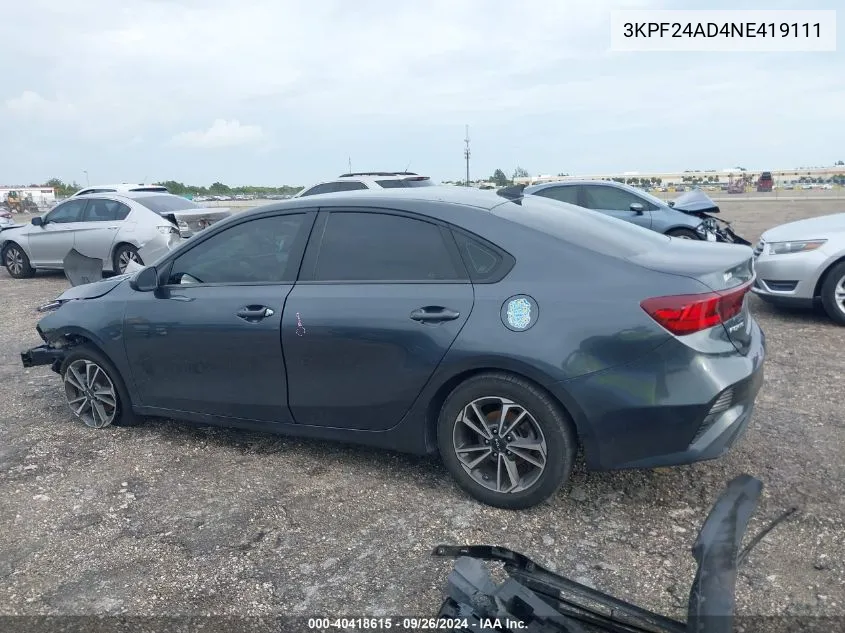 3KPF24AD4NE419111 2022 Kia Forte Lxs