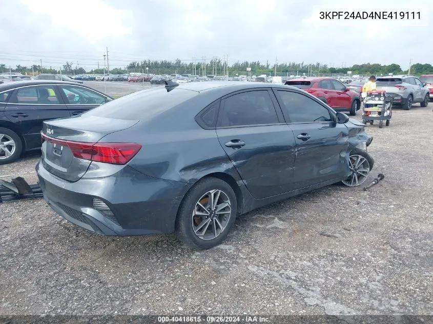 3KPF24AD4NE419111 2022 Kia Forte Lxs