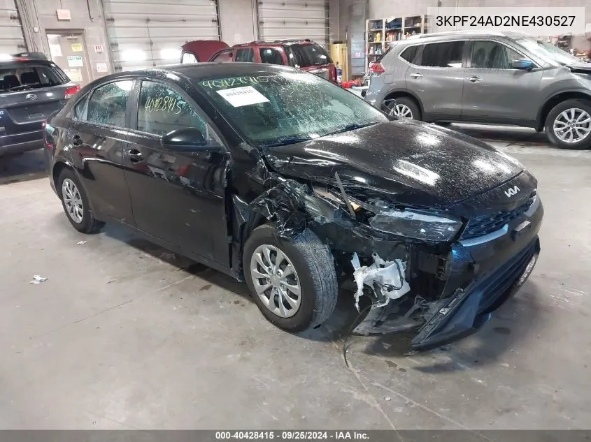 2022 Kia Forte Fe VIN: 3KPF24AD2NE430527 Lot: 40428415