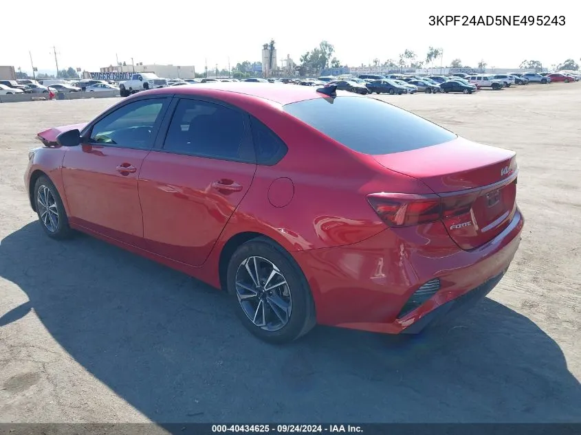 2022 Kia Forte Lxs VIN: 3KPF24AD5NE495243 Lot: 40434625