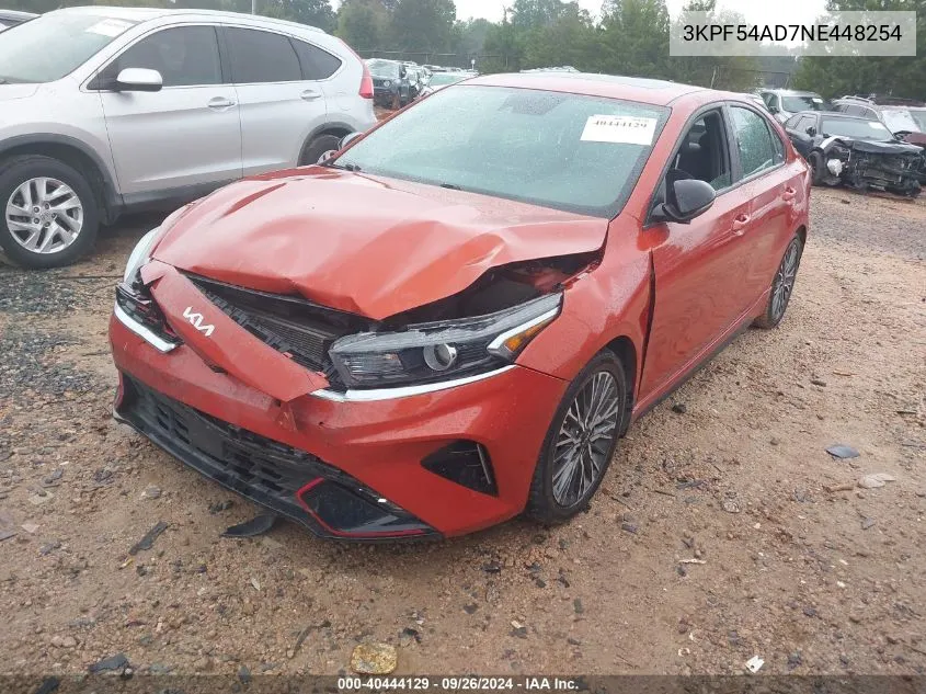 2022 Kia Forte Gt Line VIN: 3KPF54AD7NE448254 Lot: 40444129