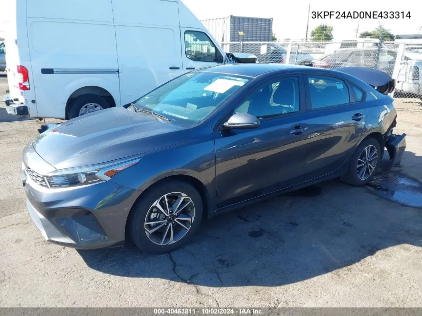 3KPF24AD0NE433314 2022 Kia Forte Lxs