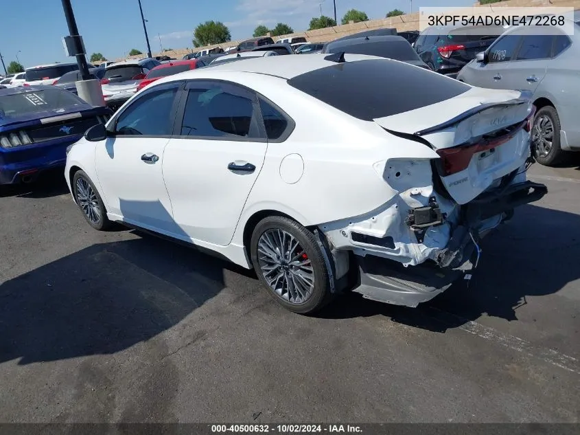 2022 Kia Forte Gt-Line VIN: 3KPF54AD6NE472268 Lot: 40500632