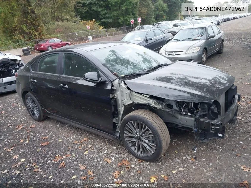 2022 Kia Forte Gt Line VIN: 3KPF54AD0NE472962 Lot: 40522299