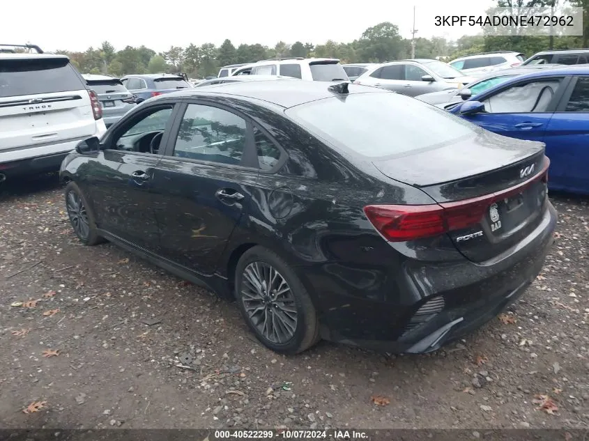 2022 Kia Forte Gt Line VIN: 3KPF54AD0NE472962 Lot: 40522299