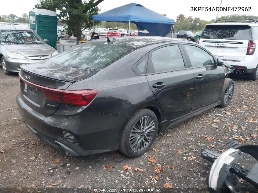 2022 Kia Forte Gt Line VIN: 3KPF54AD0NE472962 Lot: 40522299