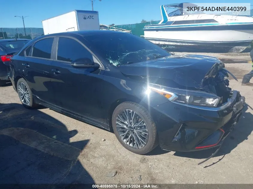 2022 Kia Forte Gt-Line VIN: 3KPF54AD4NE440399 Lot: 40595875