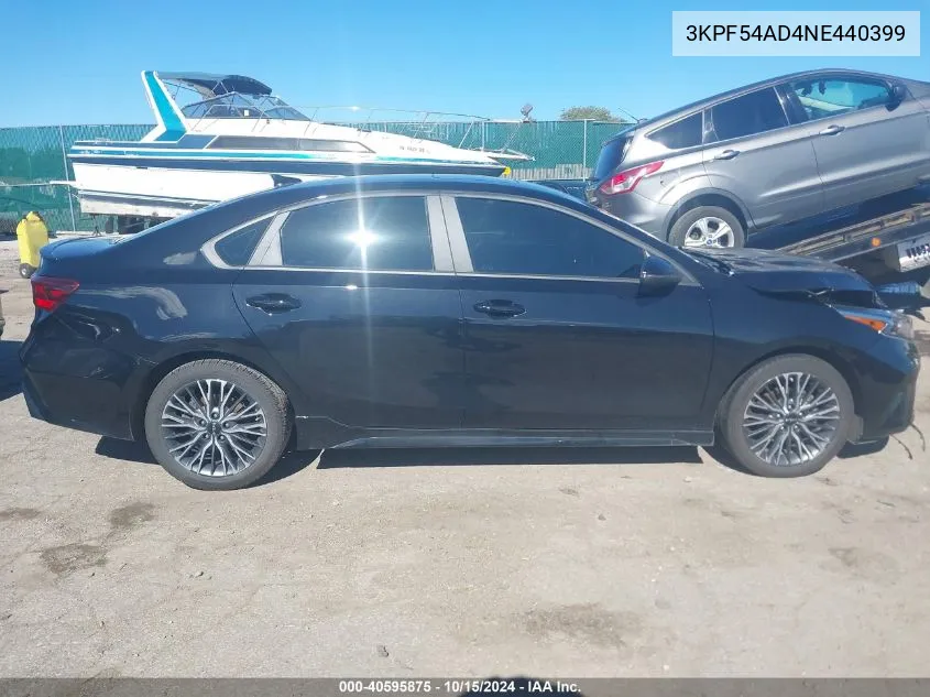 2022 Kia Forte Gt-Line VIN: 3KPF54AD4NE440399 Lot: 40595875