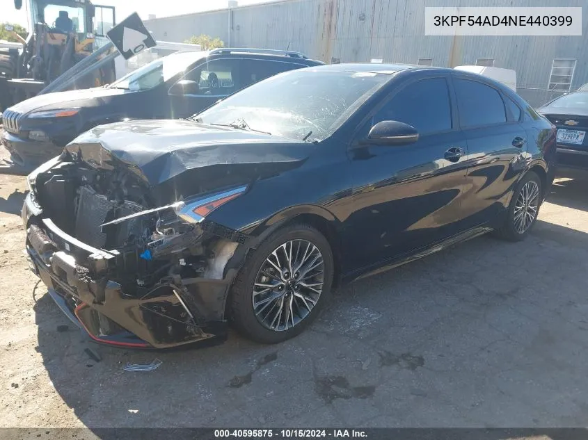 2022 Kia Forte Gt-Line VIN: 3KPF54AD4NE440399 Lot: 40595875