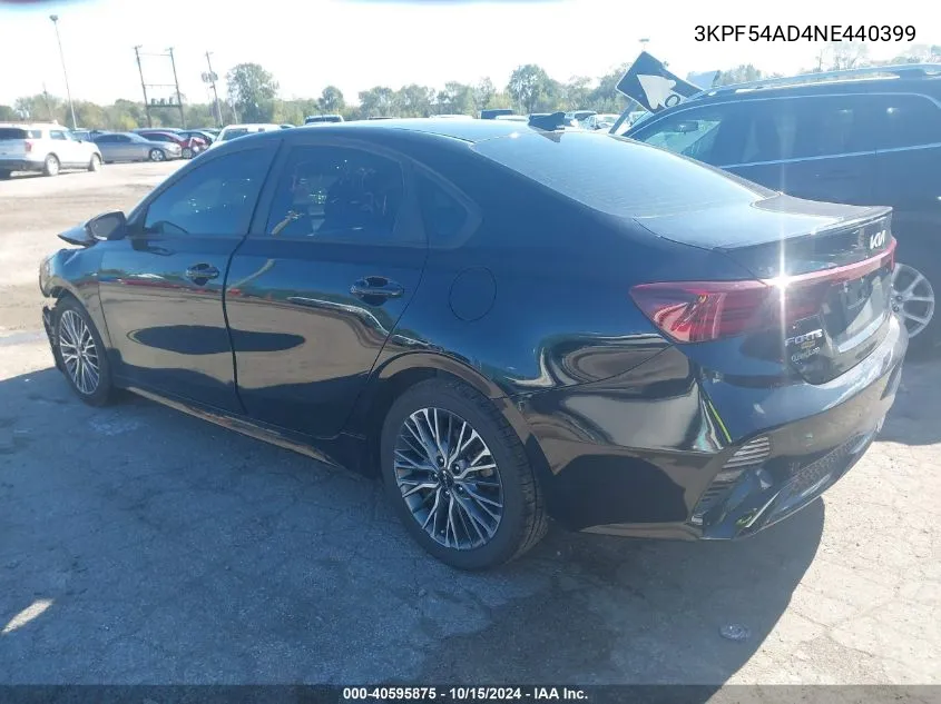 2022 Kia Forte Gt-Line VIN: 3KPF54AD4NE440399 Lot: 40595875