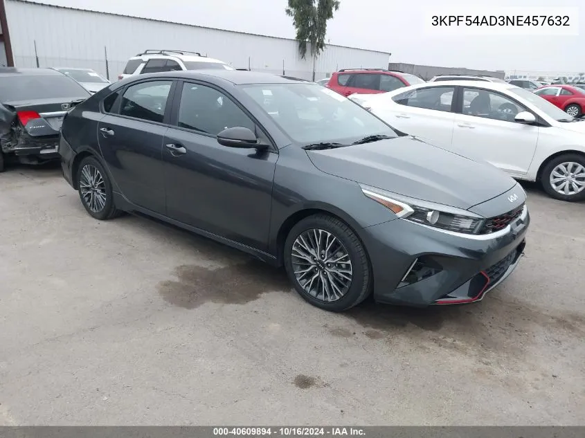 2022 Kia Forte Gt-Line VIN: 3KPF54AD3NE457632 Lot: 40609894