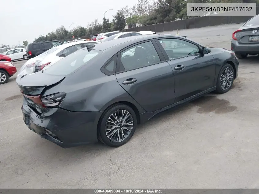 2022 Kia Forte Gt-Line VIN: 3KPF54AD3NE457632 Lot: 40609894