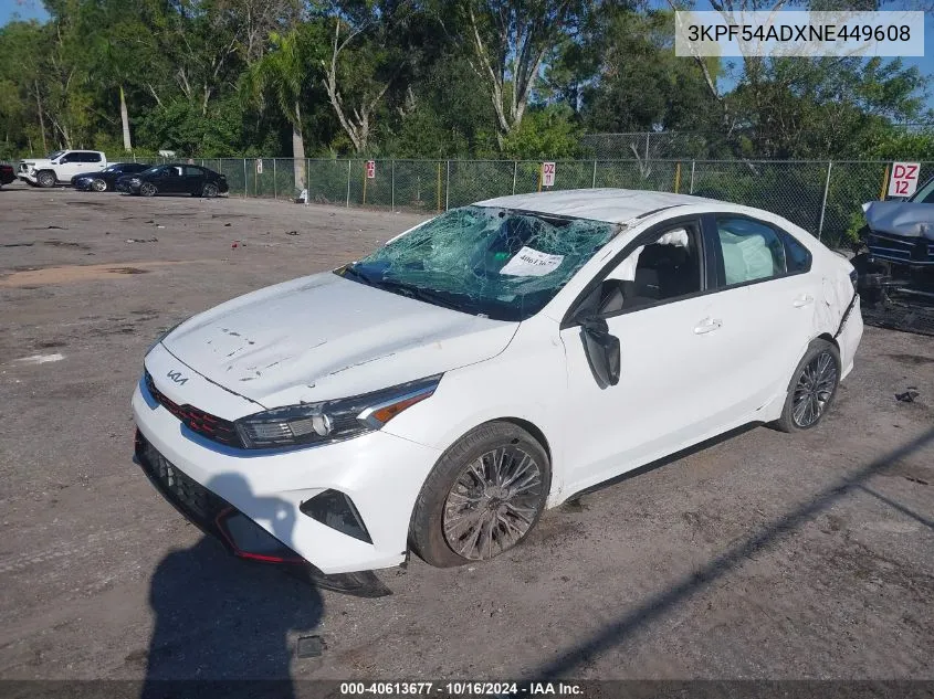 2022 Kia Forte Gt-Line VIN: 3KPF54ADXNE449608 Lot: 40613677