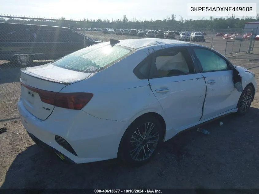 2022 Kia Forte Gt-Line VIN: 3KPF54ADXNE449608 Lot: 40613677