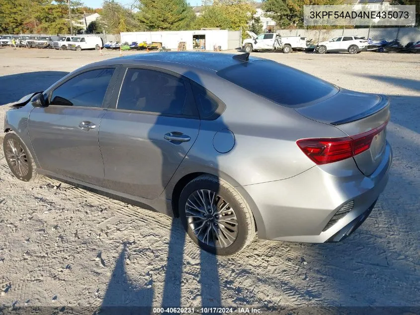 2022 Kia Forte Gt-Line VIN: 3KPF54AD4NE435073 Lot: 40620231